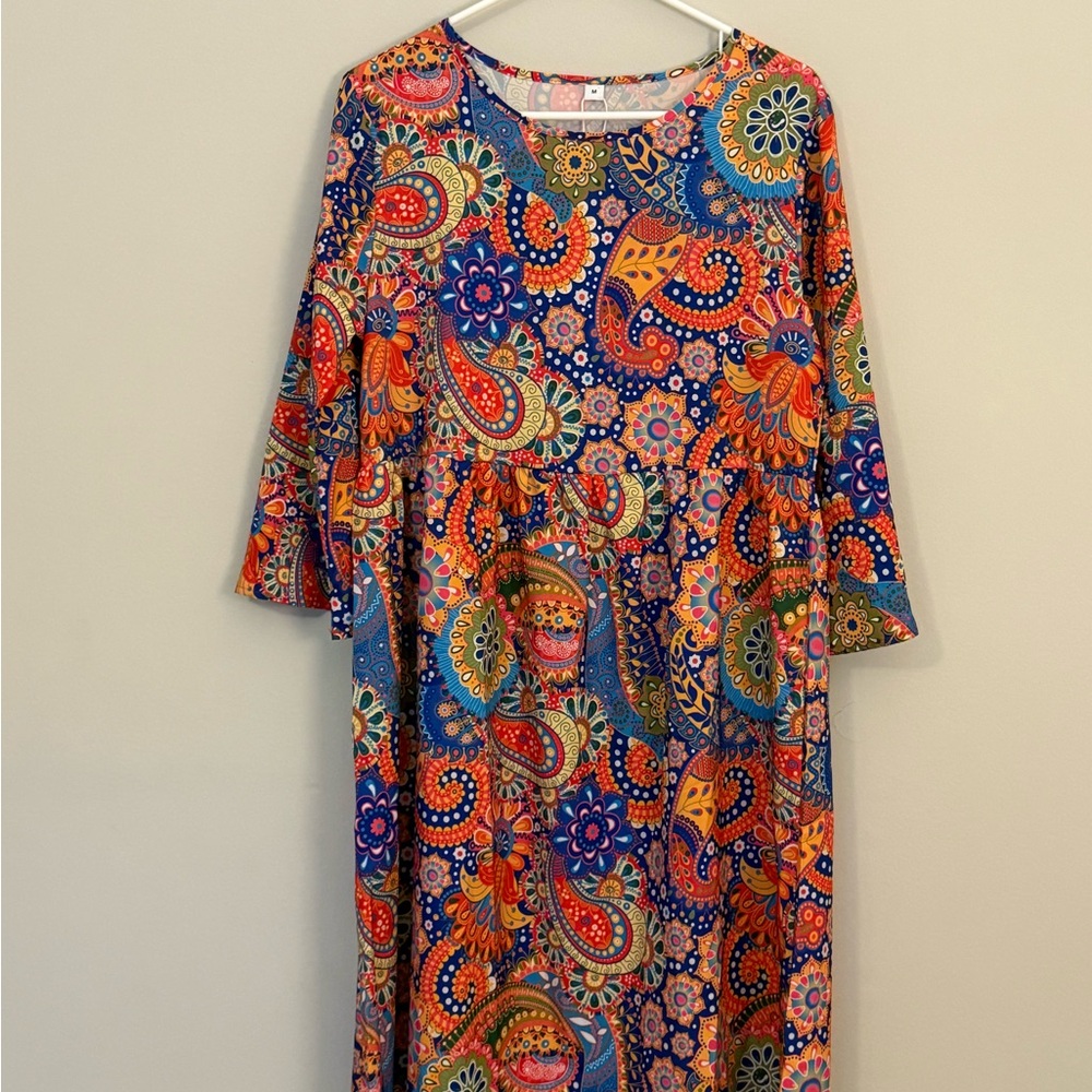 Made with Love vibrant boho dress size medium NWT